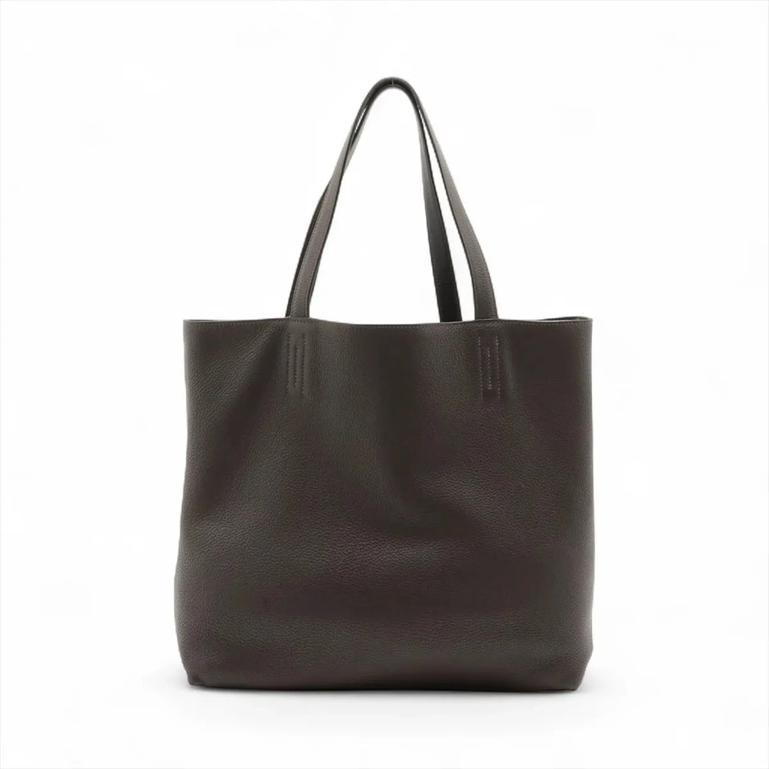 HERMES DOUBLE SENSE 36 TAURILLON CLEMENCE CHOCOLAT X BLACK: Hermes Double Sense 36 Taurillon Clemence Chocolat x black Brand: Hermes Type/Style: Tote bag Material: Taurillon Clemence Color: Chocolat x black Size: Height:13.6inchLength:14.0inchDepth:4.5inch