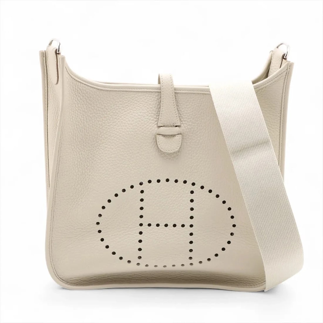 HERMES EVELYN 3 29 PM TAURILLON CLEMENCE BETON: Hermes evelyn 3 29 PM Taurillon Clemence Beton Brand: Hermes Type/Style: Shoulder bag Material: Taurillon Clemence Color: Beton Size: Height:11.8inchLength:11.0inchDepth:2.4inch Accessories: None
