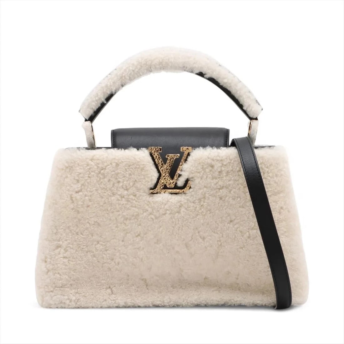 LOUIS VUITTON LV LOGO X SHEEPSKIN CAPUCINES WHITE (1 of 6)