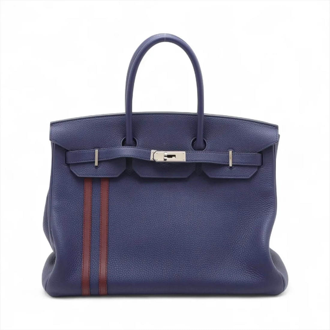 HERMES BIRKIN 35 LE TOURNAY OFFICER TOGO X VOSWIFT: Hermes Birkin 35 Le Tournay Officer TOGO X VOSWIFT Brand: Hermes Type/Style: Hand bag Material: Togo Veau Swift Color: Blue Encre ? Bordeaux Size: Height:9.8inchLength:13.8inchDepth:7.3inch Access