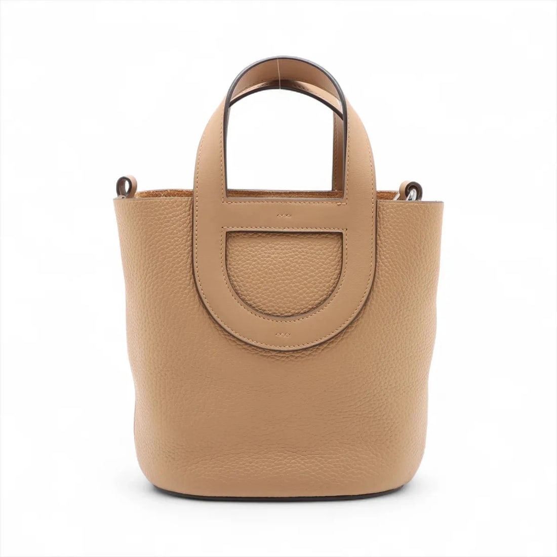 HERMES IN THE LOOP 18 TAURILLON CLEMENCE X VAUX SWIFT: Hermes In the loop 18 Taurillon Clemence x Vaux Swift Brand: Hermes Type/Style: Hand bag Material: Taurillon Clemence Veau Swift Color: Chai Size: Height:7.7inchLength:6.9inchDepth:4.7inch