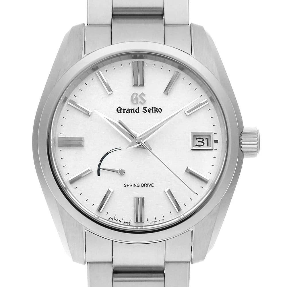 GRAND SEIKO HERITAGE COLLECTION SPRING DRIVE WATCH: Grand Seiko Heritage Collection Spring Drive Watch Brand: Grand Seiko Type/Style: Wrist watch Material: Band Material Stainless Steel, Case Material Stainless Steel Color: Dial Color Silver Size: Case