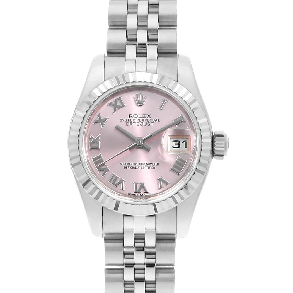 ROLEX DATEJUST PINK ROMAN JUBILEE BRACELET WATCH: ROLEX Datejust pink Roman jubilee bracelet Watch Brand: ROLEX Type/Style: Wrist watch Material: Band Material Stainless Steel, Case Material Stainless Steel Color: Dial Color Pink Size: Case:W26mm Cir