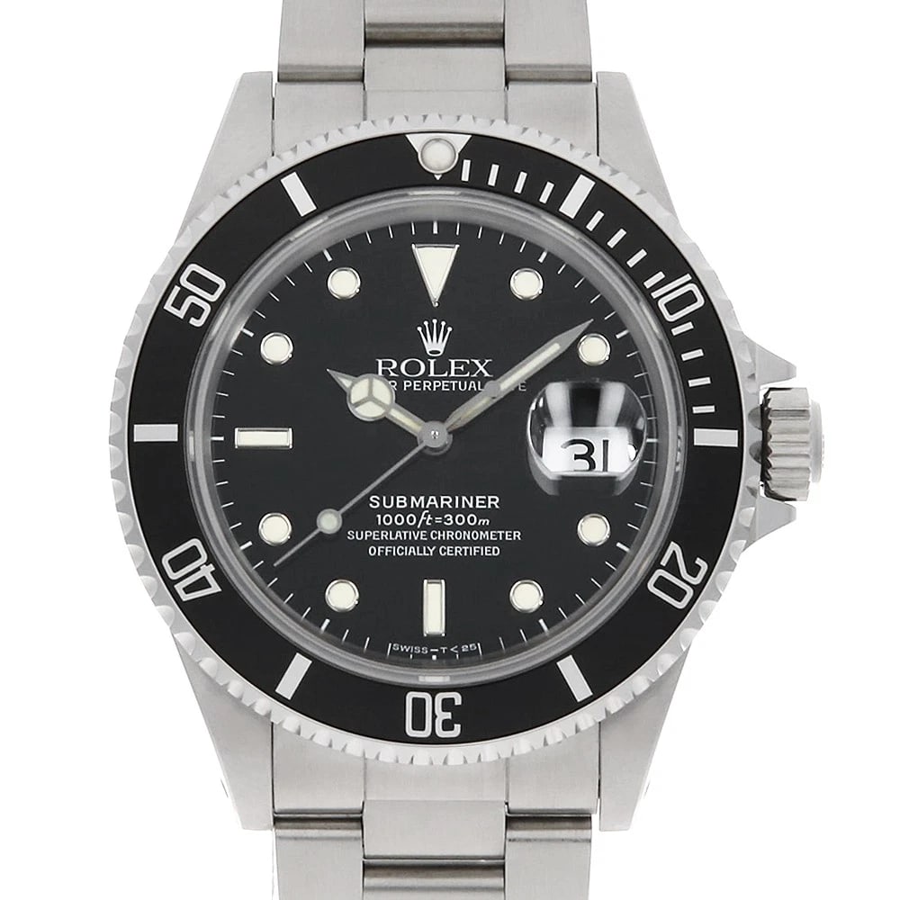 ROLEX SUBMARINER DATE BLACK WATCH: ROLEX SUBMARINER Date black Watch Brand: ROLEX Type/Style: Wrist watch Material: Band Material Stainless Steel, Case Material Stainless Steel Color: Dial Color Black Size: Case:W40mm Circumference of 