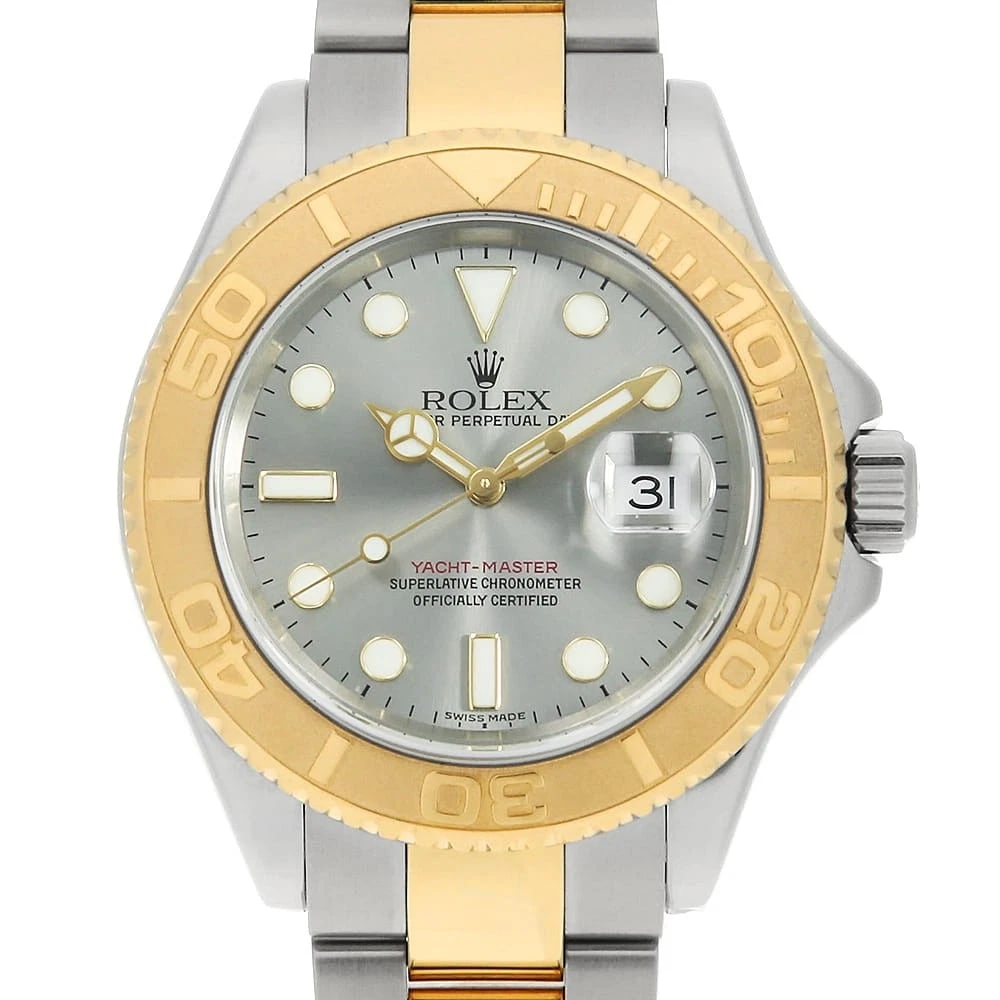 ROLEX YACHT MASTER GRAY WATCH: ROLEX Yacht master gray Watch Brand: ROLEX Type/Style: Wrist watch Material: Band Material Stainless Steel/Yellow Gold, Case Material Stainless Steel/Yellow Gold Color: Dial Color Gray Size: