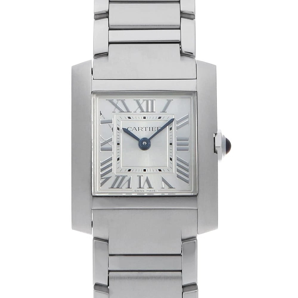 CARTIER TANK FRANCAISE WATCH: Cartier Tank Francaise Watch Brand: Cartier Type/Style: Wrist watch Material: Band Material Stainless Steel, Case Material Stainless Steel Color: Dial Color Silver Size: Case:W25.7mm x H21.2mm Circumf