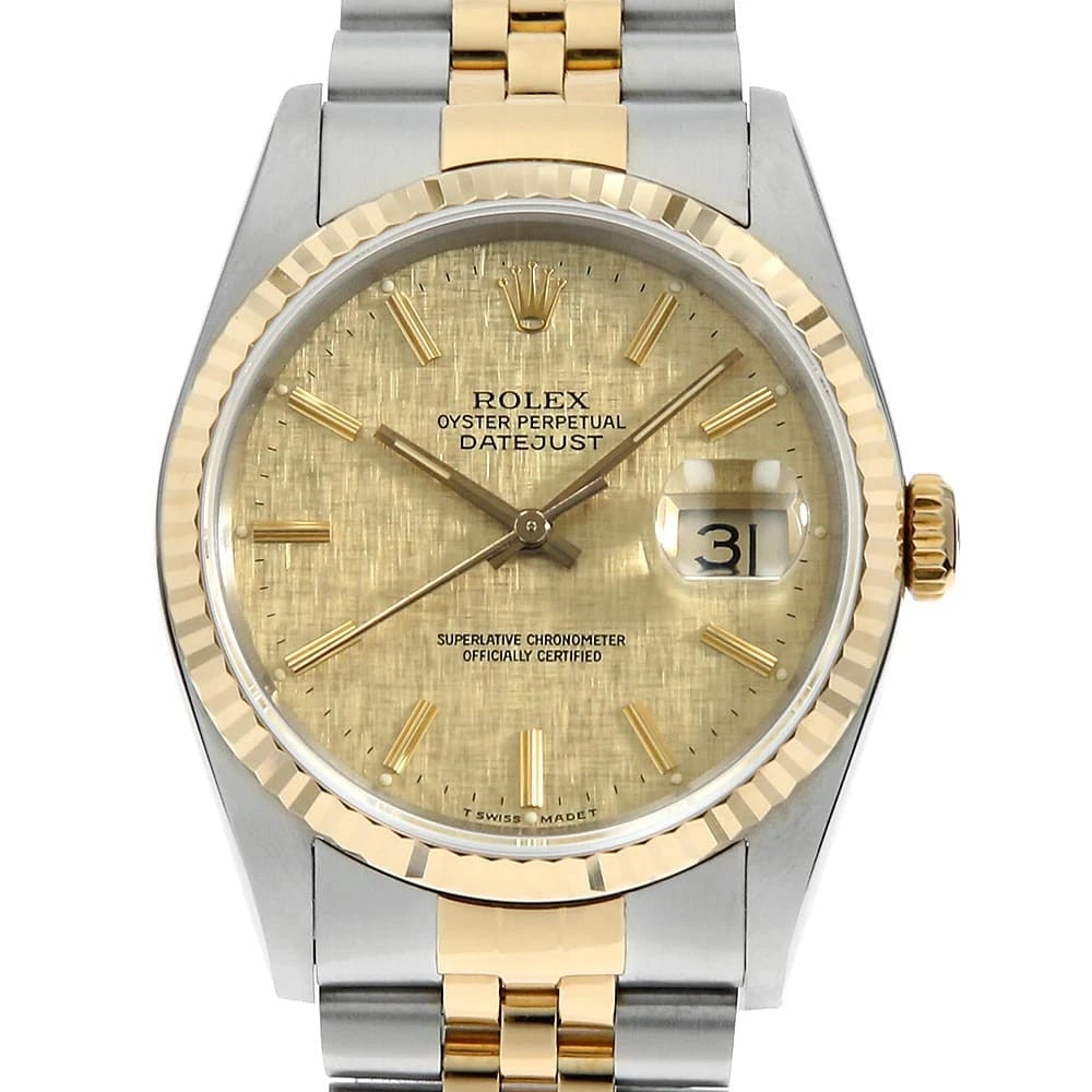 ROLEX DATEJUST CHAMPAGNE MOSAIC WATCH: ROLEX Datejust Champagne mosaic Watch Brand: ROLEX Type/Style: Wrist watch Material: Band Material Stainless Steel/Yellow Gold, Case Material Stainless Steel/Yellow Gold Color: Dial Color Champagne Go