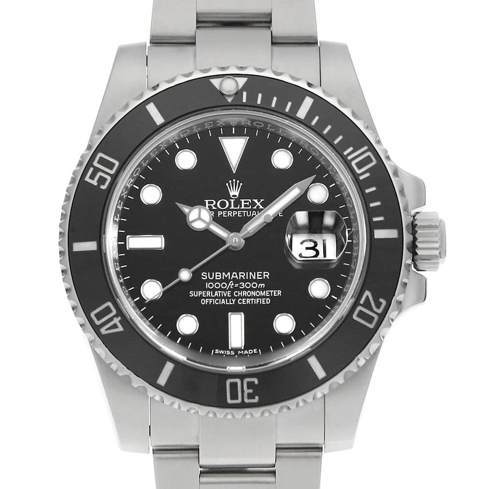 ROLEX SUBMARINER DATE BLACK WATCH: ROLEX SUBMARINER Date black Watch Brand: ROLEX Type/Style: Wrist watch Material: Band Material Stainless Steel, Case Material Stainless Steel Color: Dial Color Black Size: Case:W40mm Circumference of 