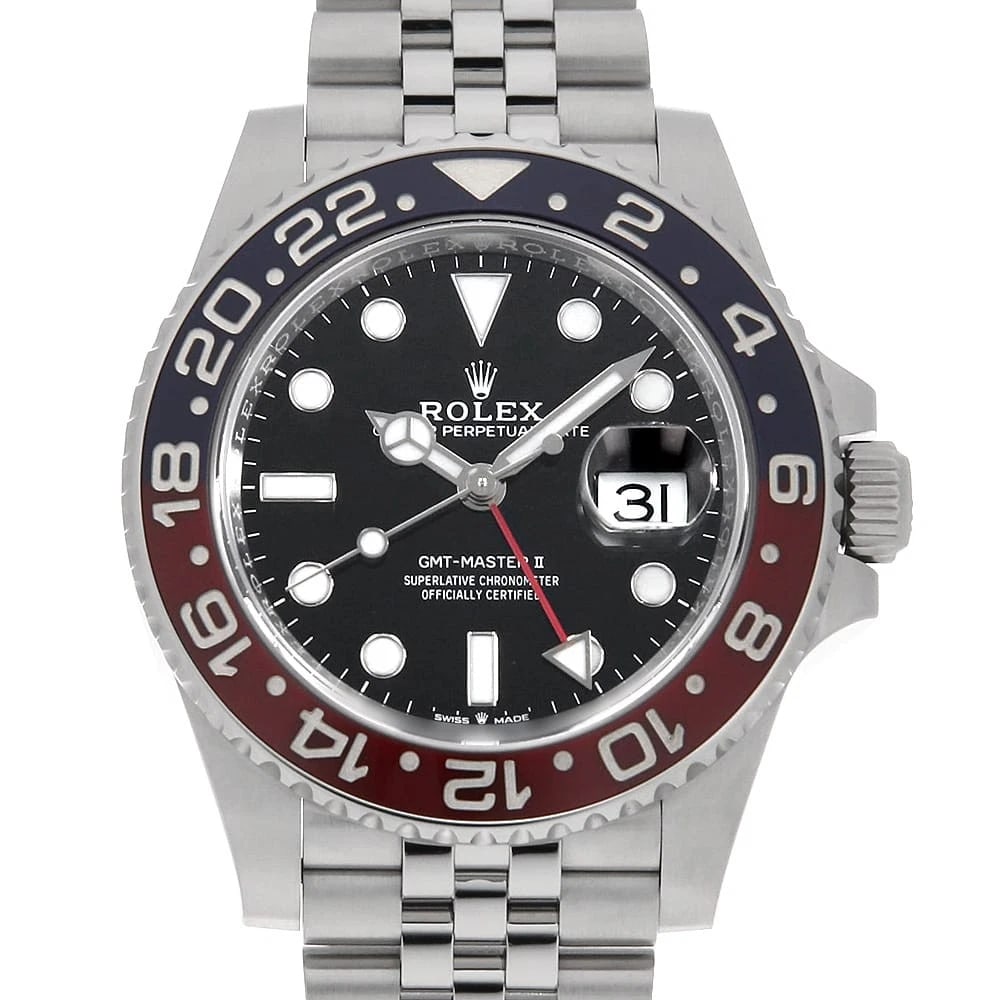 ROLEX GMT MASTER BLACK JUBILEE BRACELET WATCH: ROLEX GMT Master black jubilee bracelet Watch Brand: ROLEX Type/Style: Wrist watch Material: Band Material Stainless Steel, Case Material Stainless Steel Color: Dial Color Black Size: Case:W40mm Circu