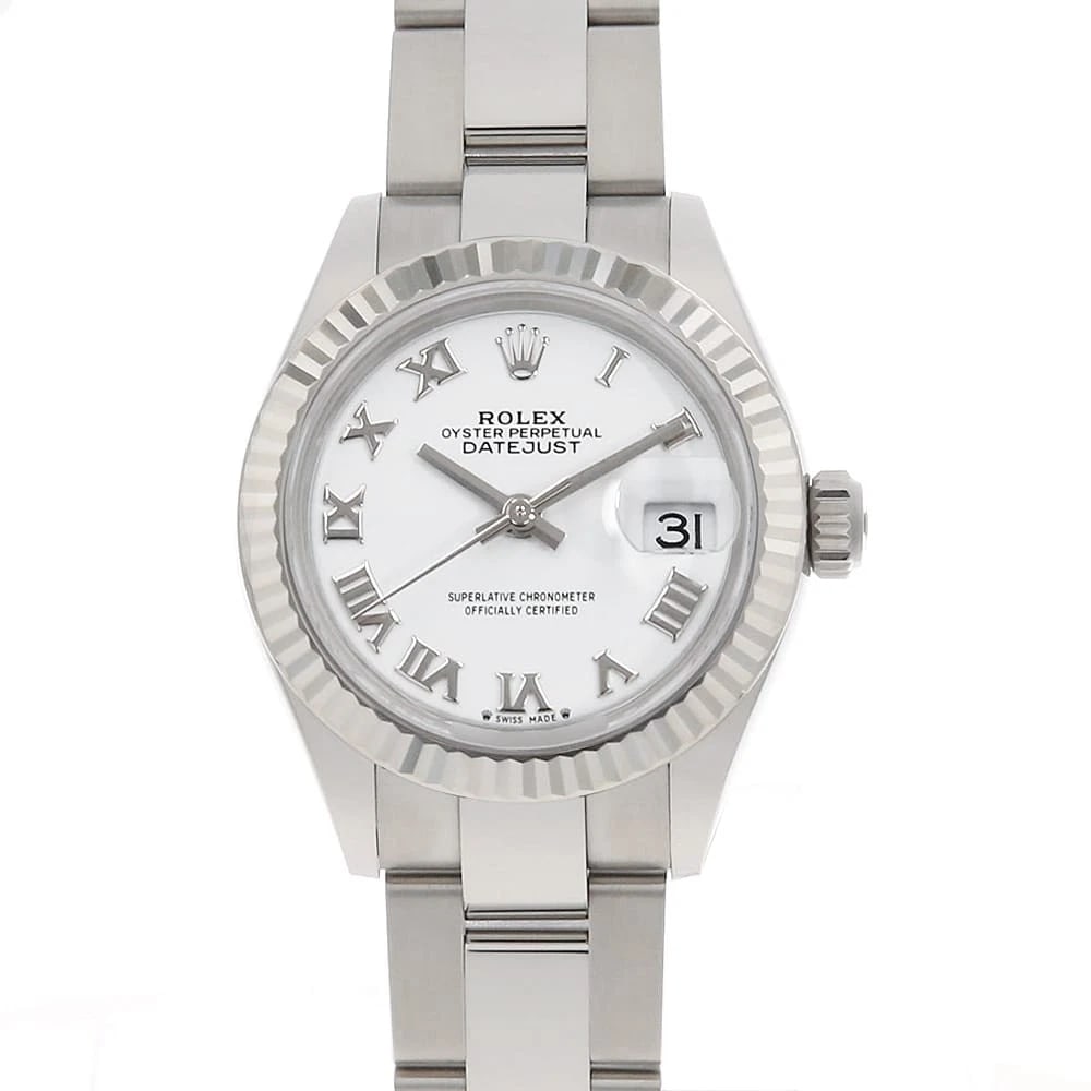 ROLEX DATEJUST WHITE OYSTER WATCH: ROLEX Datejust white oyster Watch Brand: ROLEX Type/Style: Wrist watch Material: Band Material Stainless Steel, Case Material Stainless Steel/White gold Color: Dial Color White Size: Case:W28mm Circum