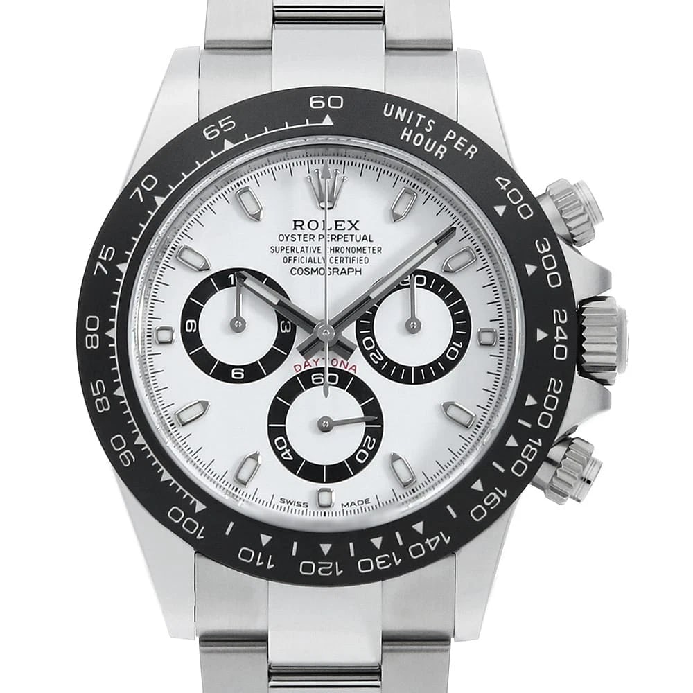 ROLEX COSMOGRAPH DAYTONA WHITE WATCH: ROLEX Cosmograph Daytona white Watch Brand: ROLEX Type/Style: Wrist watch Material: Band Material Stainless Steel, Case Material Stainless Steel Color: Dial Color White Size: Case:W40mm Circumference