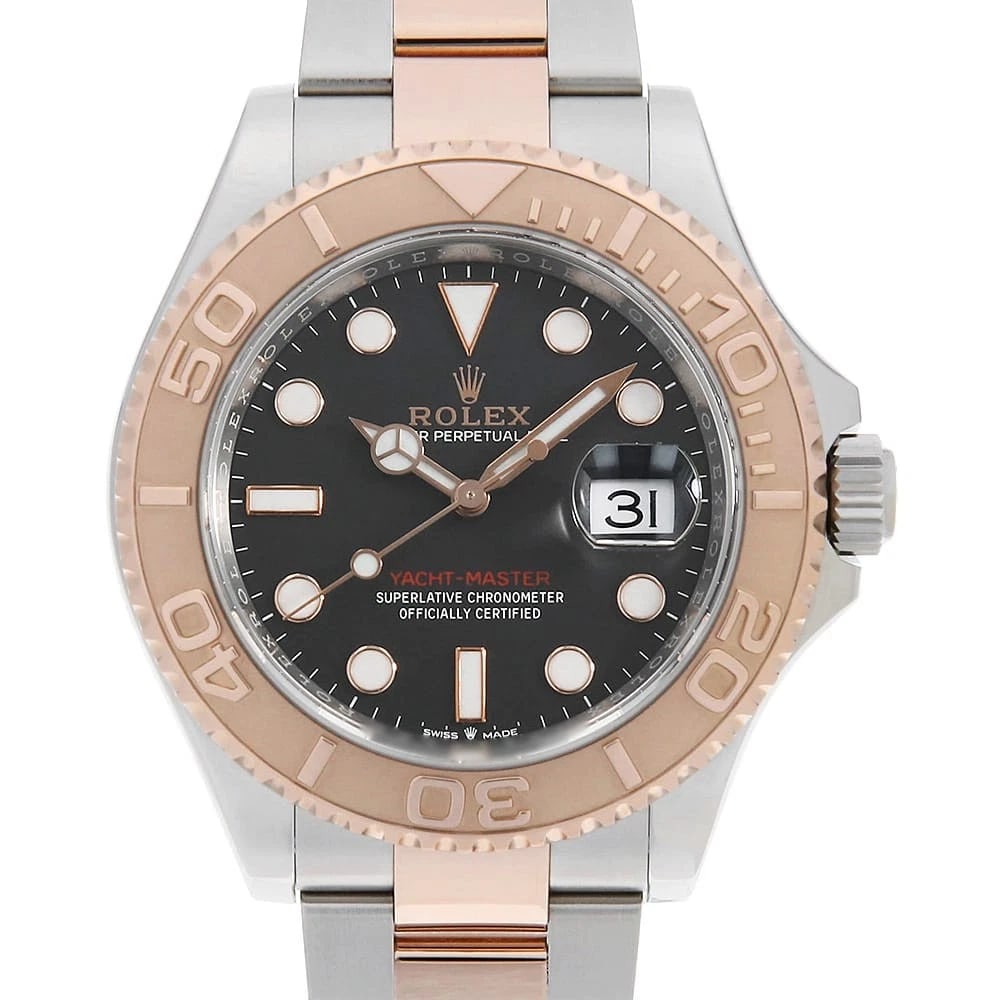 ROLEX YACHT MASTER BLACK WATCH: ROLEX Yacht master black Watch Brand: ROLEX Type/Style: Wrist watch Material: Band Material Stainless Steel/Everose Gold, Case Material Stainless Steel Color: Dial Color Black Size: Case:W40mm