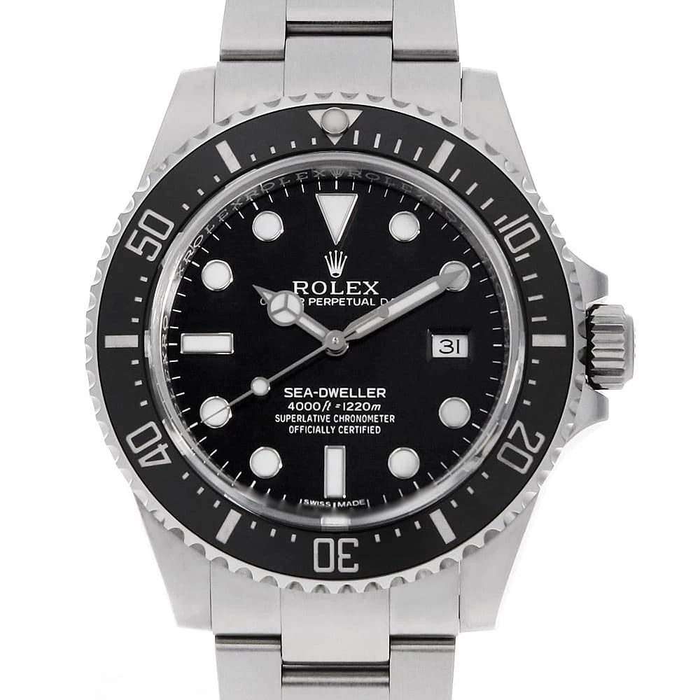 ROLEX SEA-DWELLER BLACK WATCH: ROLEX SEA-DWELLER black Watch Brand: ROLEX Type/Style: Wrist watch Material: Band Material Stainless Steel, Case Material Stainless Steel Color: Dial Color Black Size: Case:W40mm Circumference of Wris