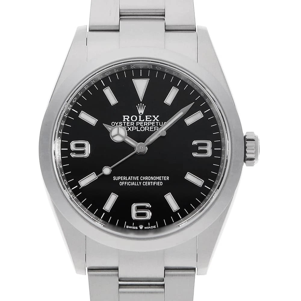ROLEX EXPLORER BLACK WATCH: ROLEX Explorer black Watch Brand: ROLEX Type/Style: Wrist watch Material: Band Material Stainless Steel, Case Material Stainless Steel Color: Dial Color Black Size: Case:W36mm Circumference of Wrist:1