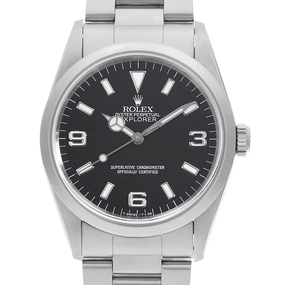 ROLEX EXPLORER BLACK TRITIUM WATCH: ROLEX Explorer black tritium Watch Brand: ROLEX Type/Style: Wrist watch Material: Band Material Stainless Steel, Case Material Stainless Steel Color: Dial Color Black Size: Case:W36mm Circumference