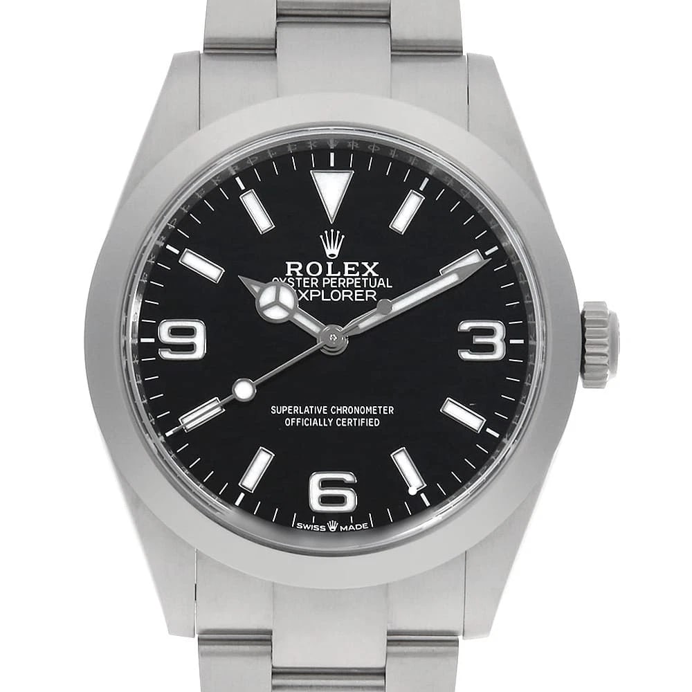 ROLEX EXPLORER BLACK WATCH: ROLEX Explorer black Watch Brand: ROLEX Type/Style: Wrist watch Material: Band Material Stainless Steel, Case Material Stainless Steel Color: Dial Color Black Size: Case:W40mm Circumference of