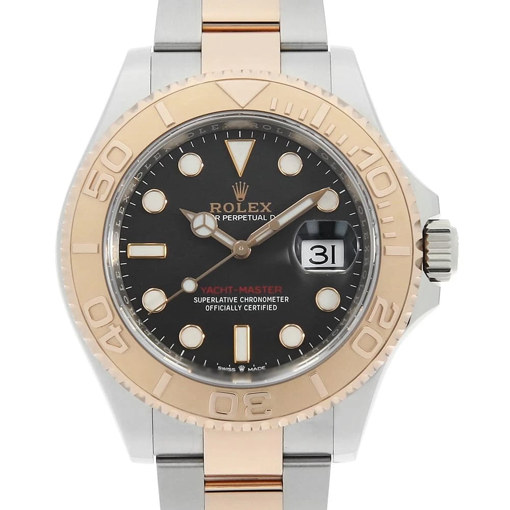ROLEX YACHT MASTER BLACK WATCH: ROLEX Yacht master black Watch Brand: ROLEX Type/Style: Wrist watch Material: Band Material Stainless Steel/Everose Gold, Case Material Stainless Steel/Everose Gold Color: Dial Color Black Size: Case: