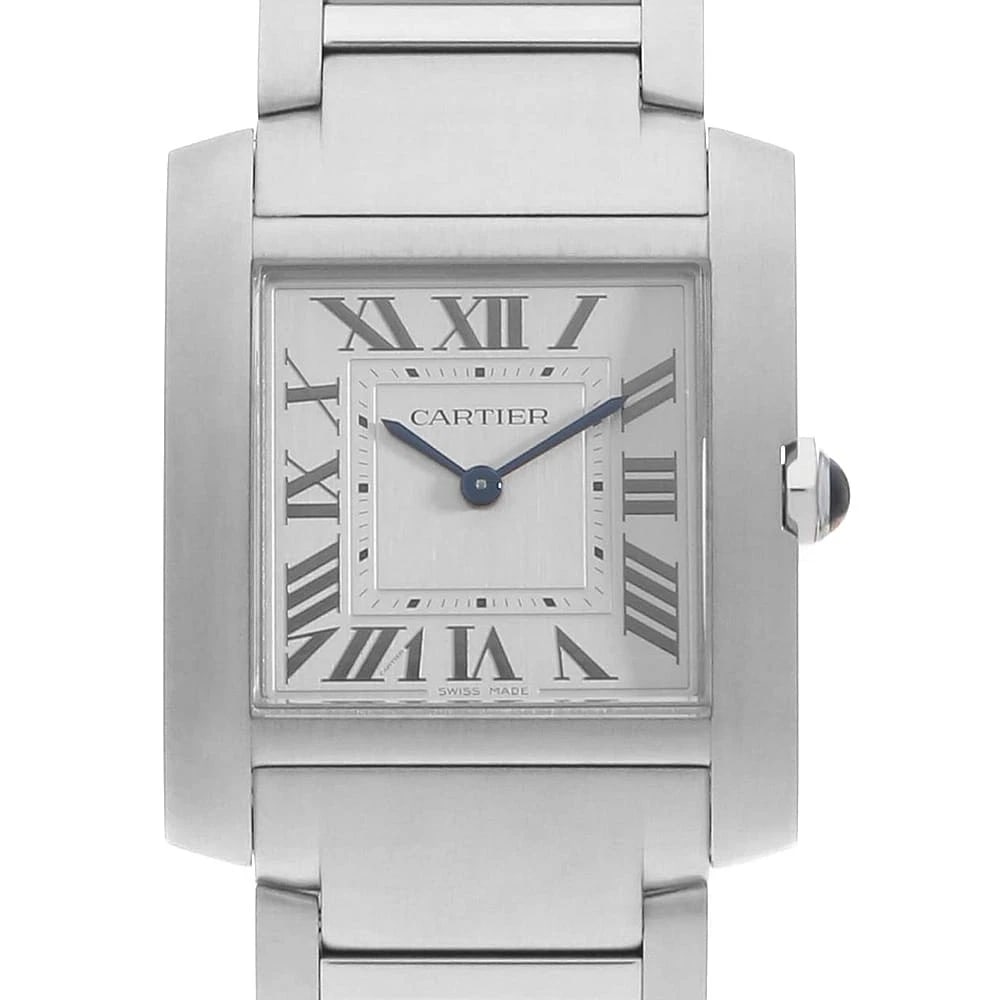 CARTIER TANK FRANCAISE MM WATCH: Cartier Tank Francaise MM Watch Brand: Cartier Type/Style: Wrist watch Material: Band Material Stainless Steel, Case Material Stainless Steel Color: Dial Color Silver Size: Case:W32mm x H27mm