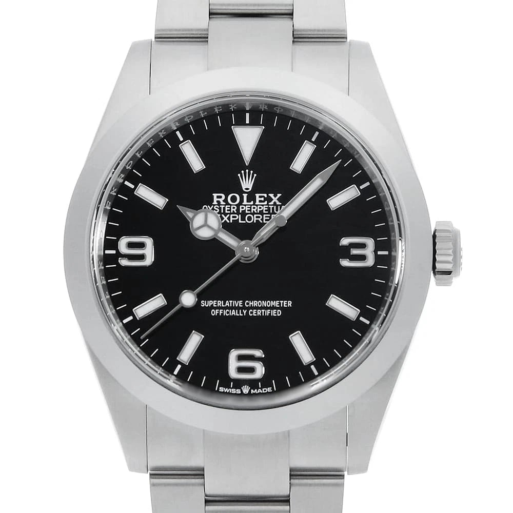 ROLEX EXPLORER BLACK WATCH: ROLEX Explorer black Watch Brand: ROLEX Type/Style: Wrist watch Material: Band Material Stainless Steel, Case Material Stainless Steel Color: Dial Color Black Size: Case:W40mm Circumference of