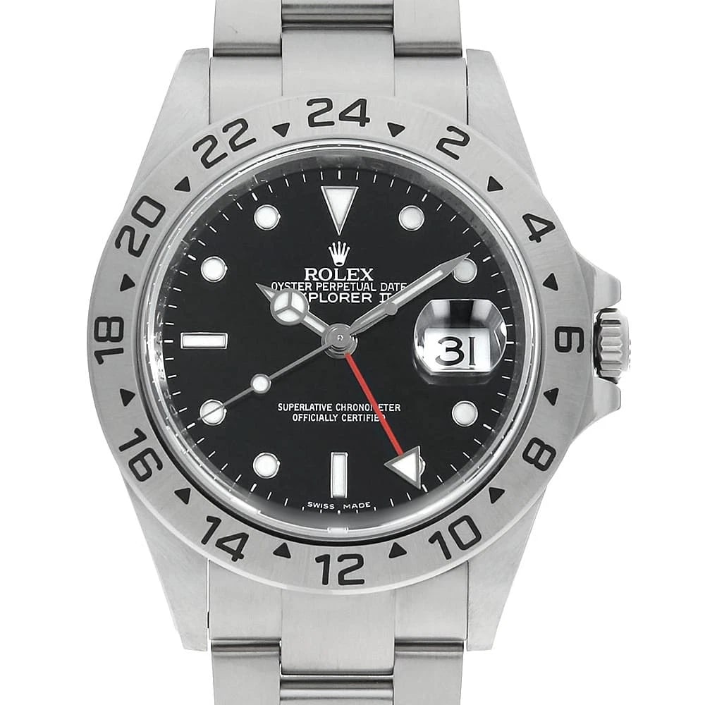 ROLEX EXPLORER BLACK WATCH: ROLEX Explorer black Watch Brand: ROLEX Type/Style: Wrist watch Material: Band Material Stainless Steel, Case Material Stainless Steel Color: Dial Color Black Size: Case:W40mm Circumference of Wrist:1