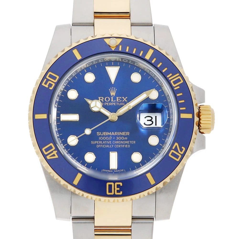 ROLEX SUBMARINER DATE BLUE WATCH: ROLEX SUBMARINER Date blue Watch Brand: ROLEX Type/Style: Wrist watch Material: Band Material Stainless Steel/Yellow Gold, Case Material Stainless Steel/Yellow Gold Color: Dial Color Blue Size: Case:W