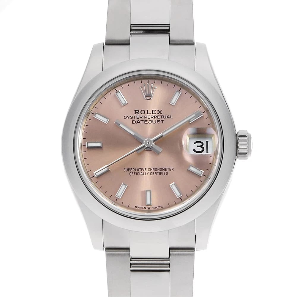 ROLEX DATEJUST PINK OYSTER WATCH: ROLEX Datejust pink oyster Watch Brand: ROLEX Type/Style: Wrist watch Material: Band Material Stainless Steel, Case Material Stainless Steel Color: Dial Color Pink Size: Case:W31mm Circumference of Wr