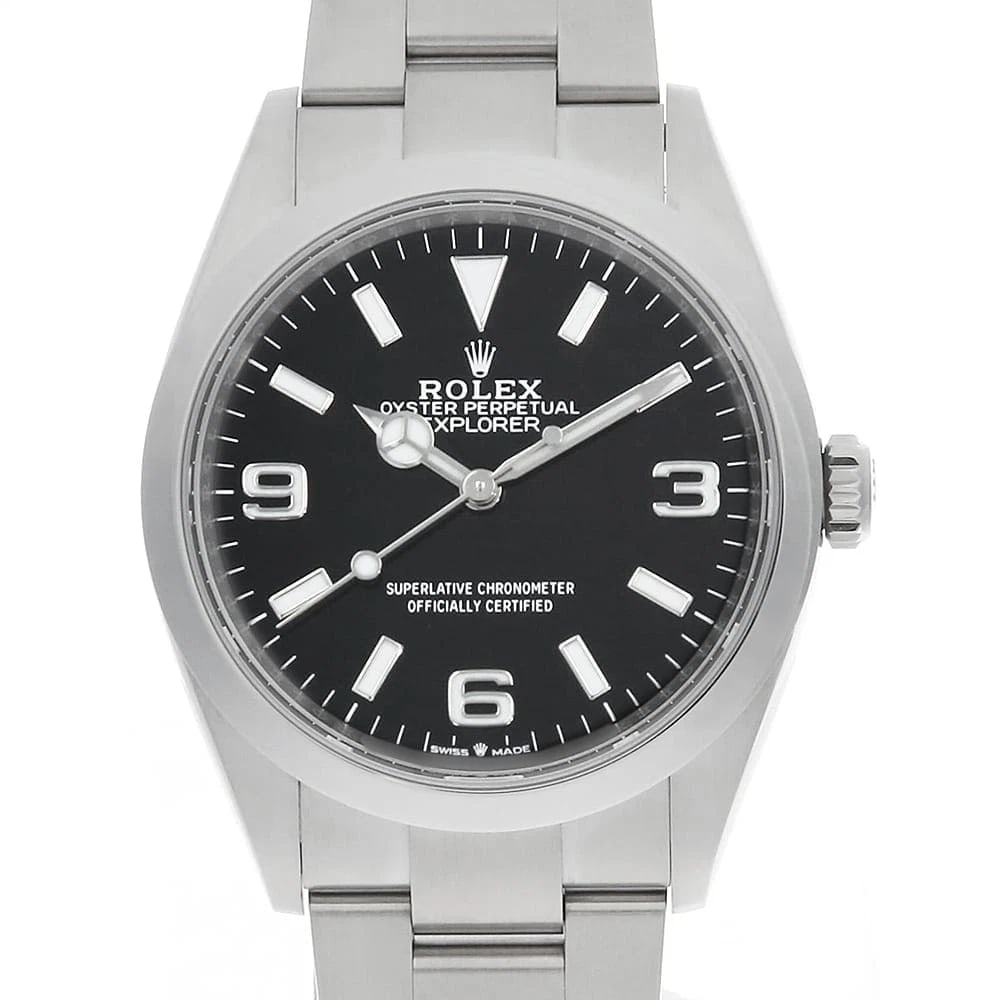 ROLEX EXPLORER BLACK WATCH: ROLEX Explorer black Watch Brand: ROLEX Type/Style: Wrist watch Material: Band Material Stainless Steel, Case Material Stainless Steel Color: Dial Color Black Size: Case:W36mm Circumference of Wrist:1