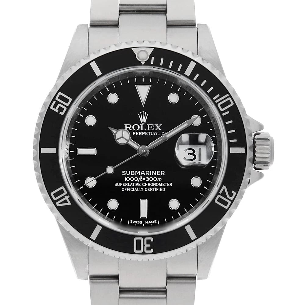 ROLEX SUBMARINER DATE BLACK WATCH: ROLEX SUBMARINER Date black Watch Brand: ROLEX Type/Style: Wrist watch Material: Band Material Stainless Steel, Case Material Stainless Steel Color: Dial Color Black Size: Case:W40mm Circumference of 