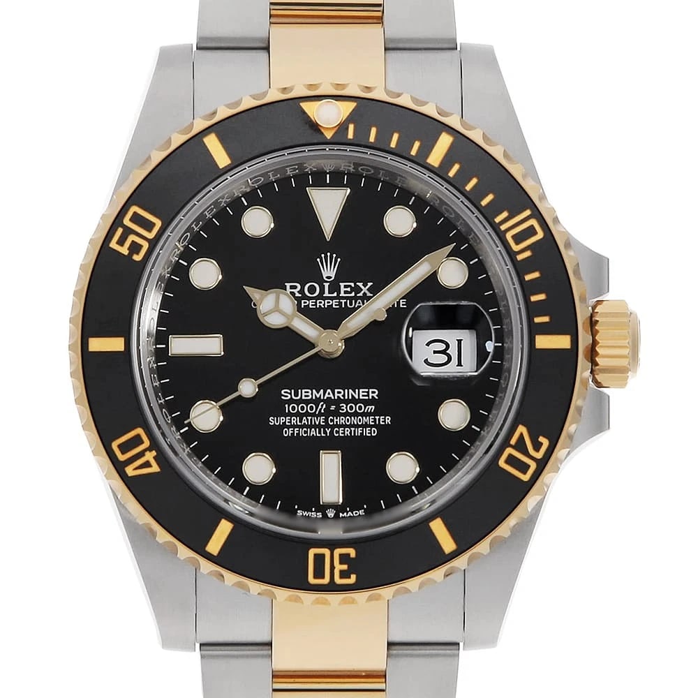 ROLEX SUBMARINER DATE BLACK WATCH: ROLEX SUBMARINER Date black Watch Brand: ROLEX Type/Style: Wrist watch Material: Band Material Stainless Steel/Yellow Gold, Case Material Stainless Steel/Yellow Gold Color: Dial Color Black Size: