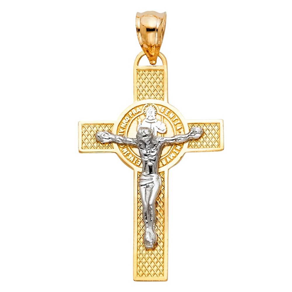 14K 2T SAN BENITO CRUCUFIX CROSS (1 of 4)