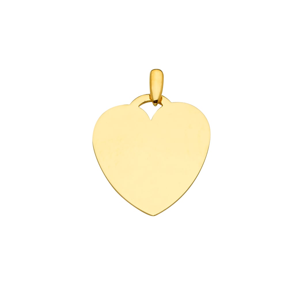 14KY ENGRAVABLE HEART PENDANT: 14KY Engravable Heart Pendant Type: Pendant Material Type: 14k Gold Material Color: Yellow Avg. Weight: 3.31 Gr. Size: Height : 25 mm,Width : 22 mm Accessories: None Notice: When purchasin