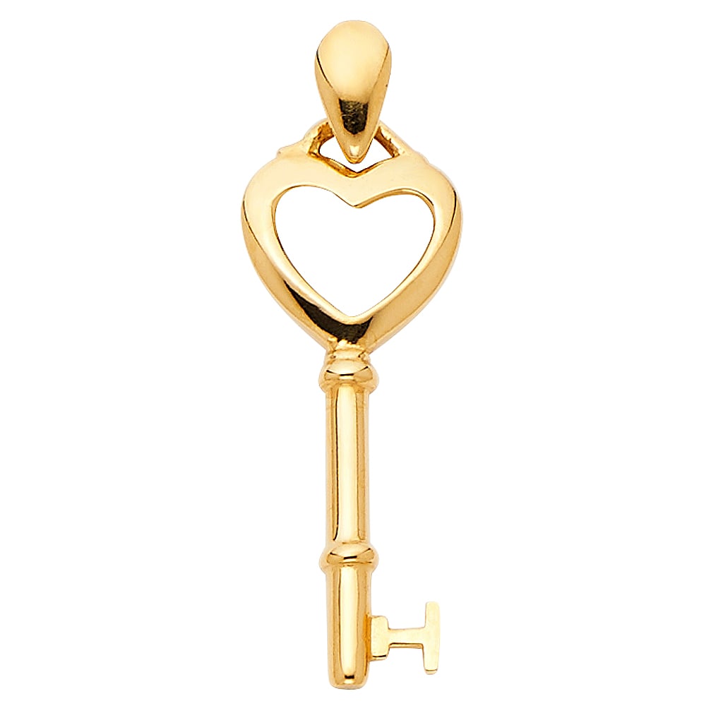 14KY KEY PENDANT: 14KY Key Pendant Type: Pendant Material Type: 14k Gold Material Color: Yellow Avg. Weight: 0.64 Gr. Size: Height : 28 mm,Width : 10 mm Accessories: None Notice: When purchasing pre-owned g
