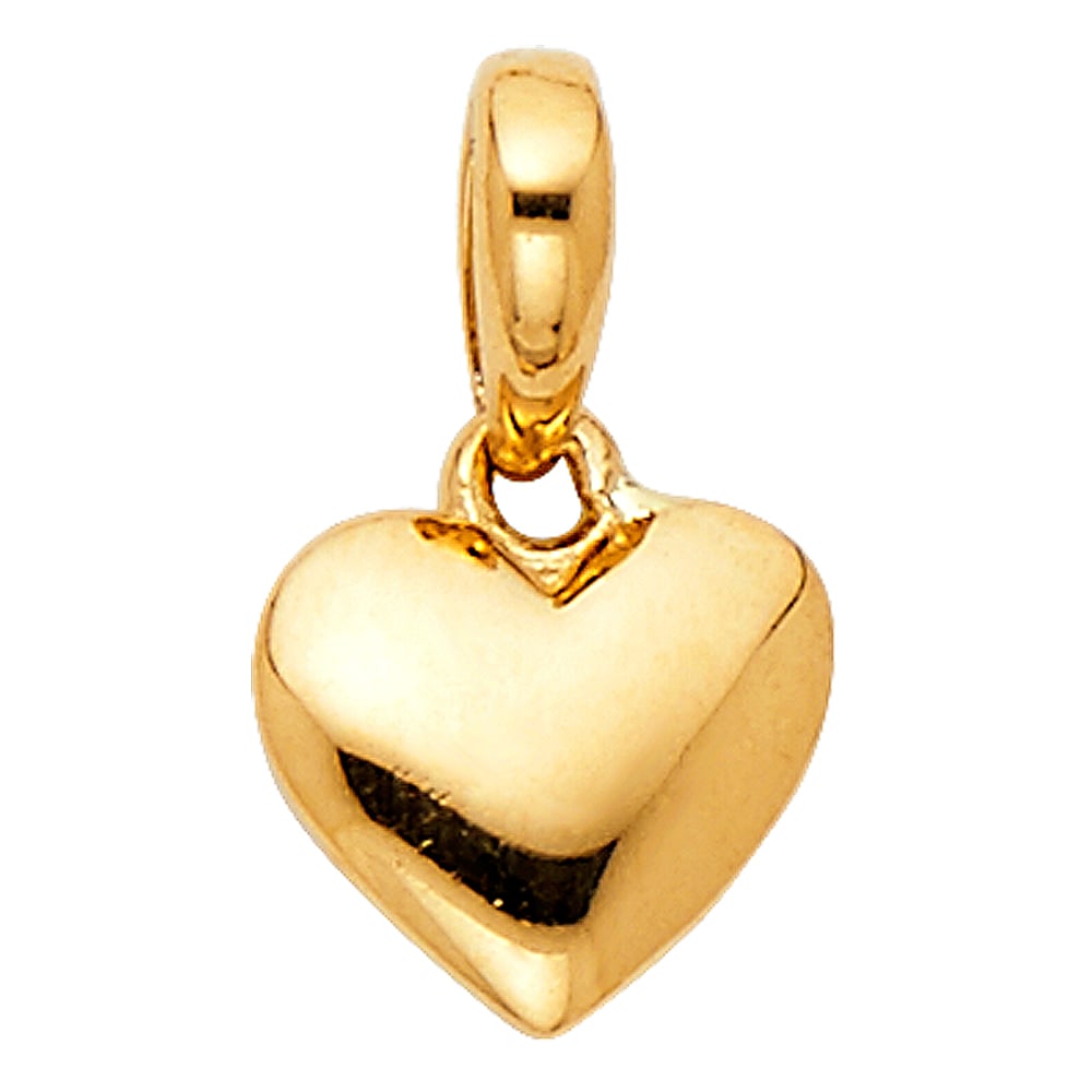 14KY HEART PENDANT: 14KY Heart Pendant Type: Pendant Material Type: 14k Gold Material Color: Yellow Avg. Weight: 0.48 Gr. Size: Height : 7 mm,Width : 8 mm Accessories: None Notice: When purchasing pre-owned g