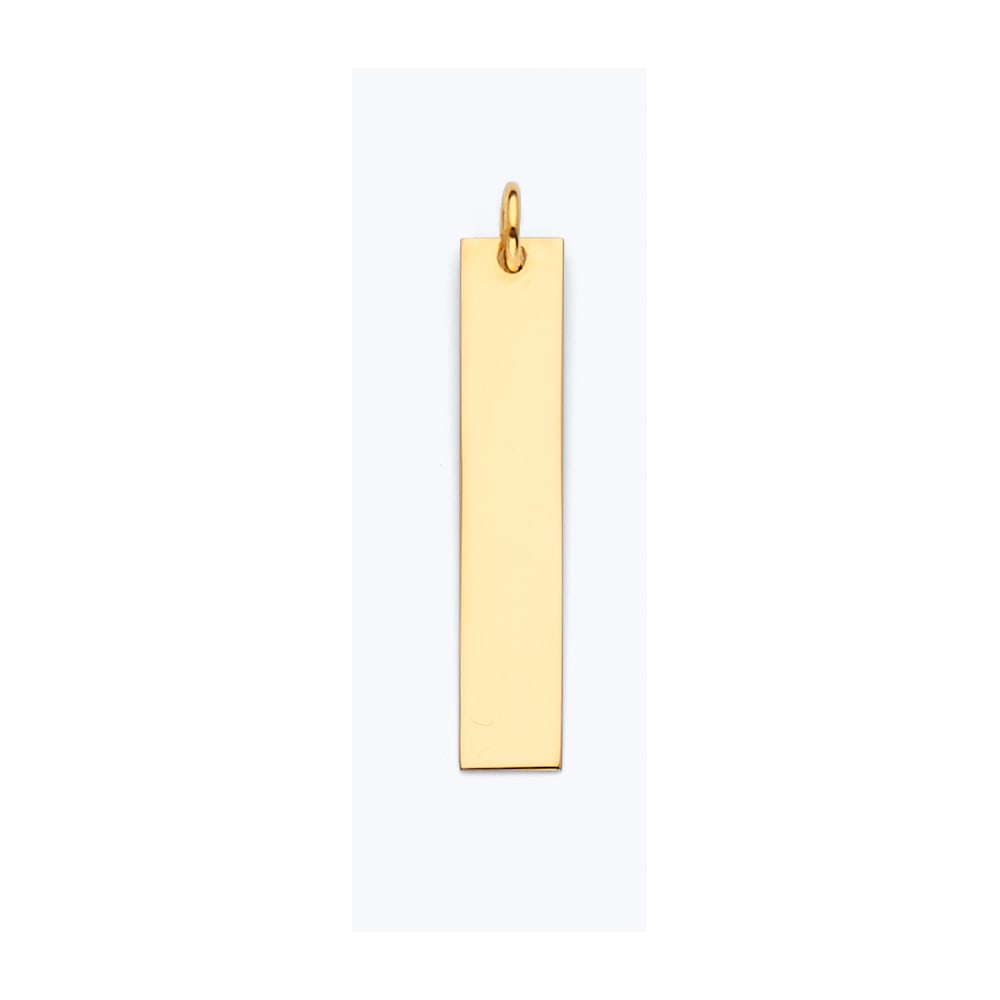 14KY PLAIN ID FOR NECKLACE: 14KY Plain ID for Necklace Type: Pendant Material Type: 14k Gold Material Color: Yellow Avg. Weight: 1.45 Gr. Size: Height : 30 mm,Width : 5 mm Accessories: None Notice: When purchasing pre-owned