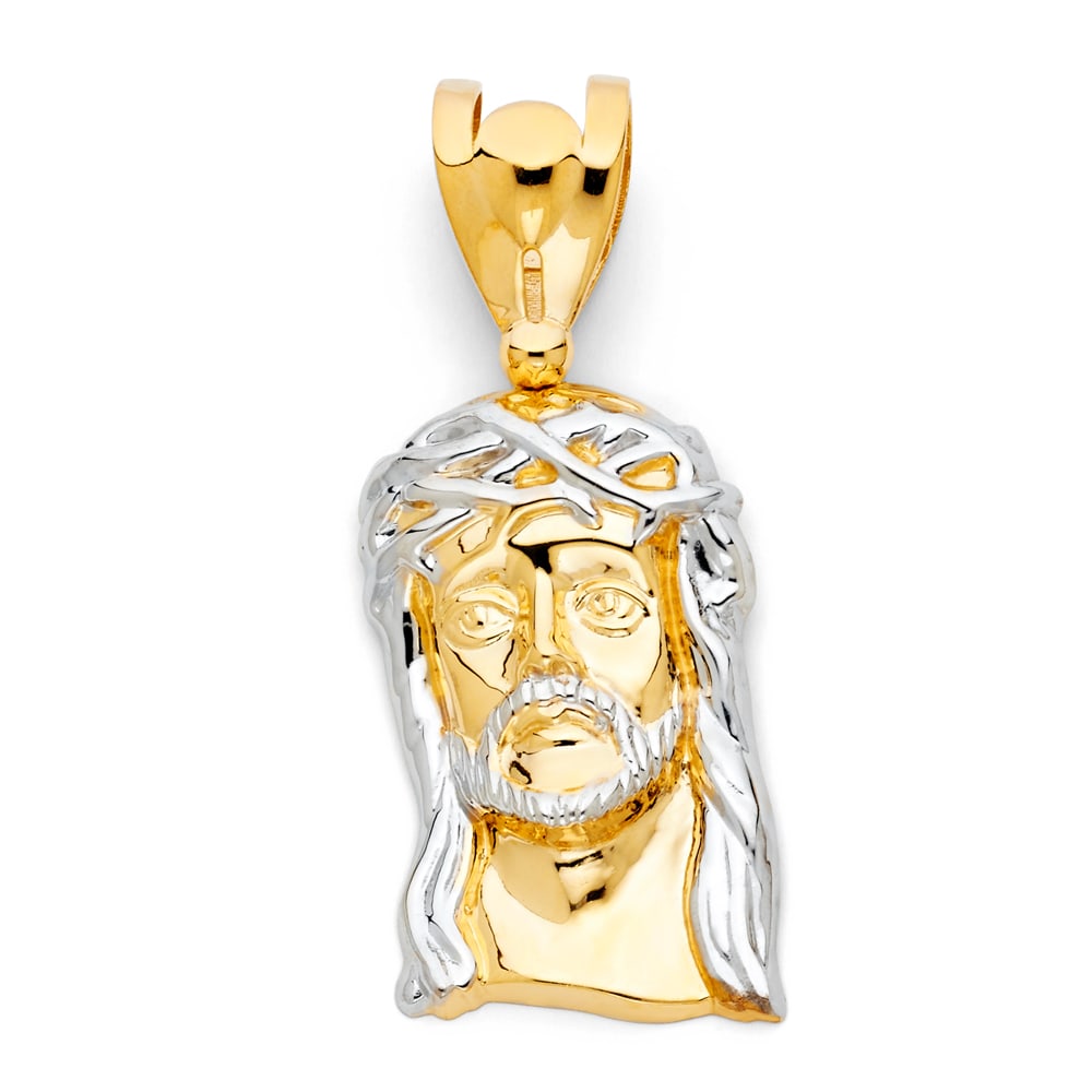 14K 2T JESUS CHRIST HEAD PENDANT (1 of 4)