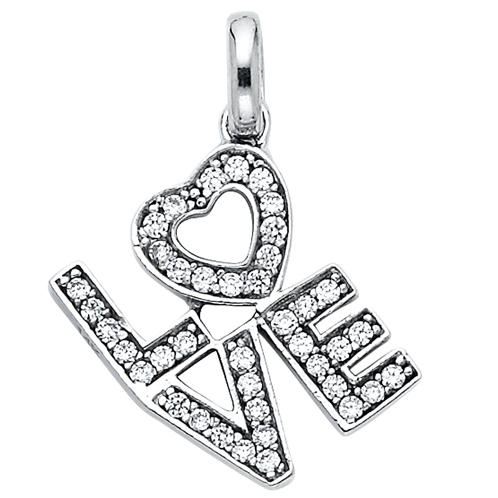 14KW LOVE PENDANT: 14KW Love Pendant Type: Pendant Material Type: 14k Gold Material Color: White Avg. Weight: 1.19 Gr. Size: Height : 13 mm, Width : 10 mm Accessories: None Notice: When purchasing pre-owned goods,