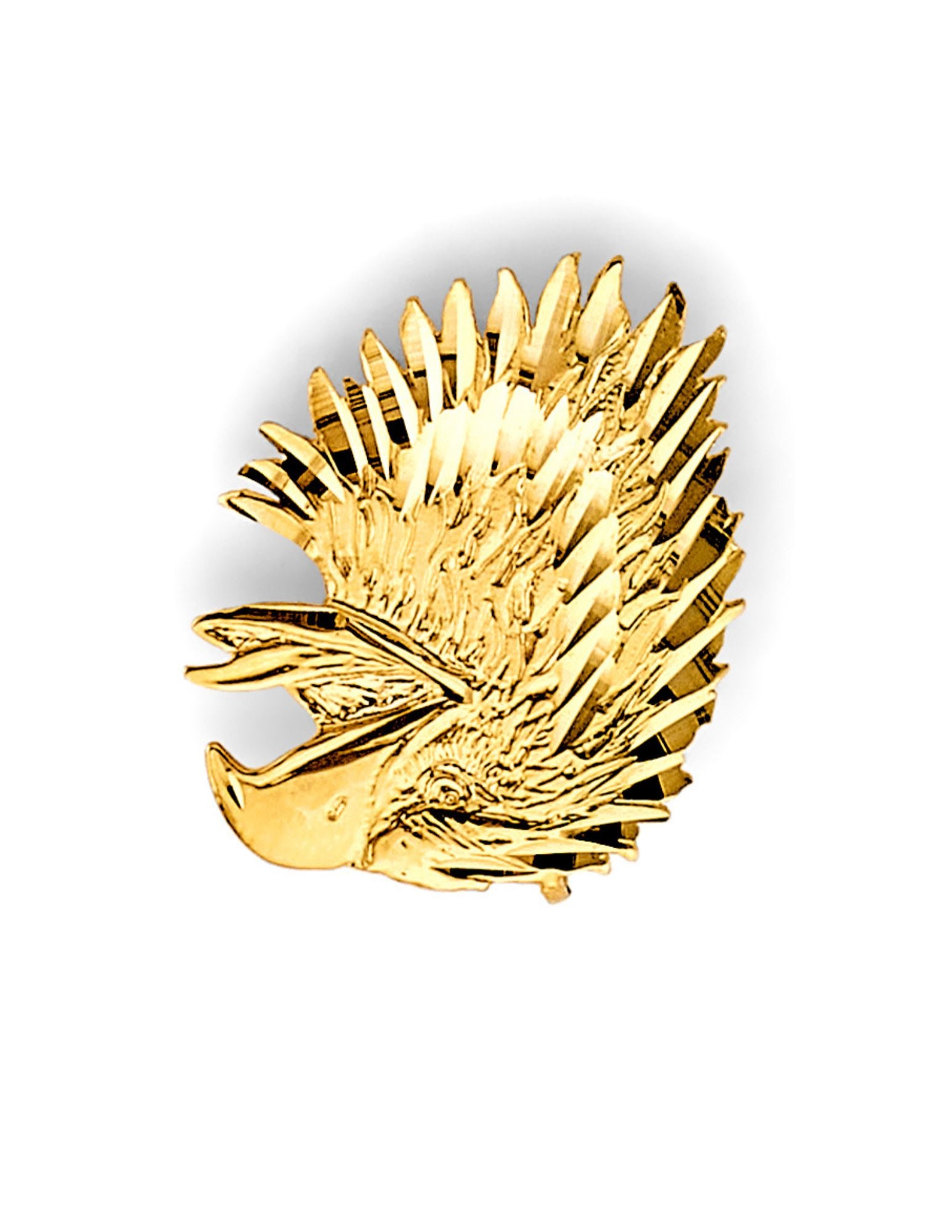 14KY EAGLE FACE PENDANT - 3