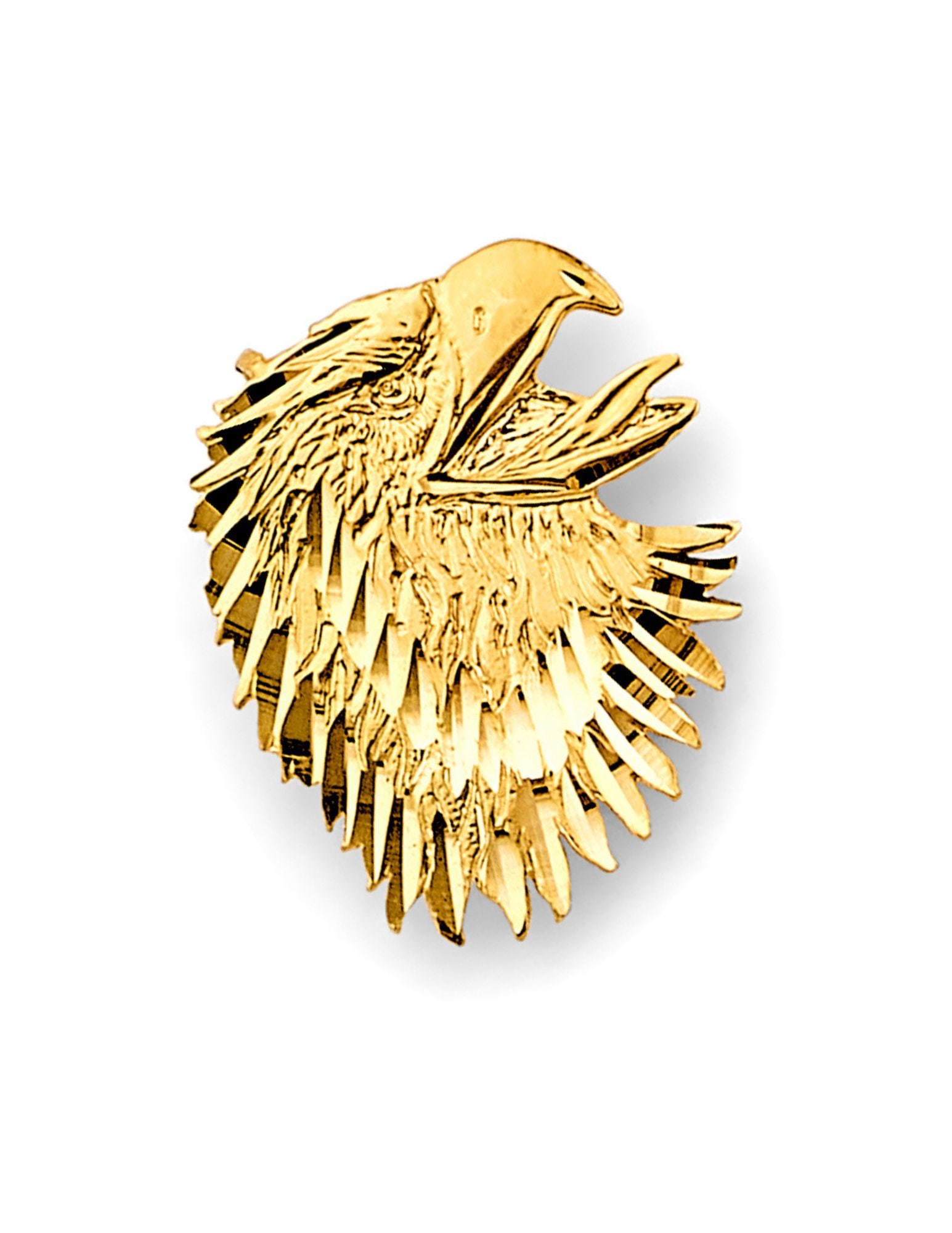14KY EAGLE FACE PENDANT - 4