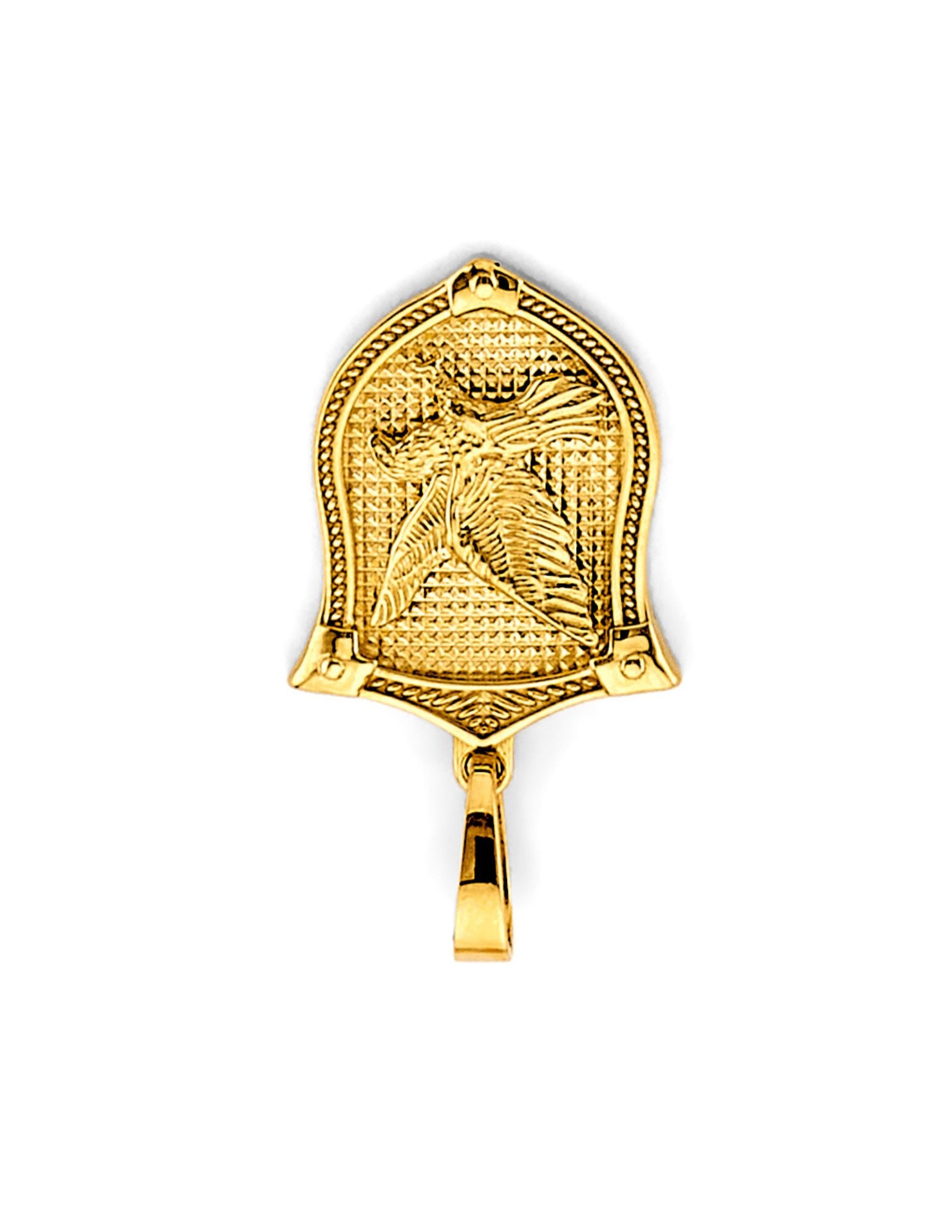 14KY SHIELD WITH EAGLE PENDANT - 3