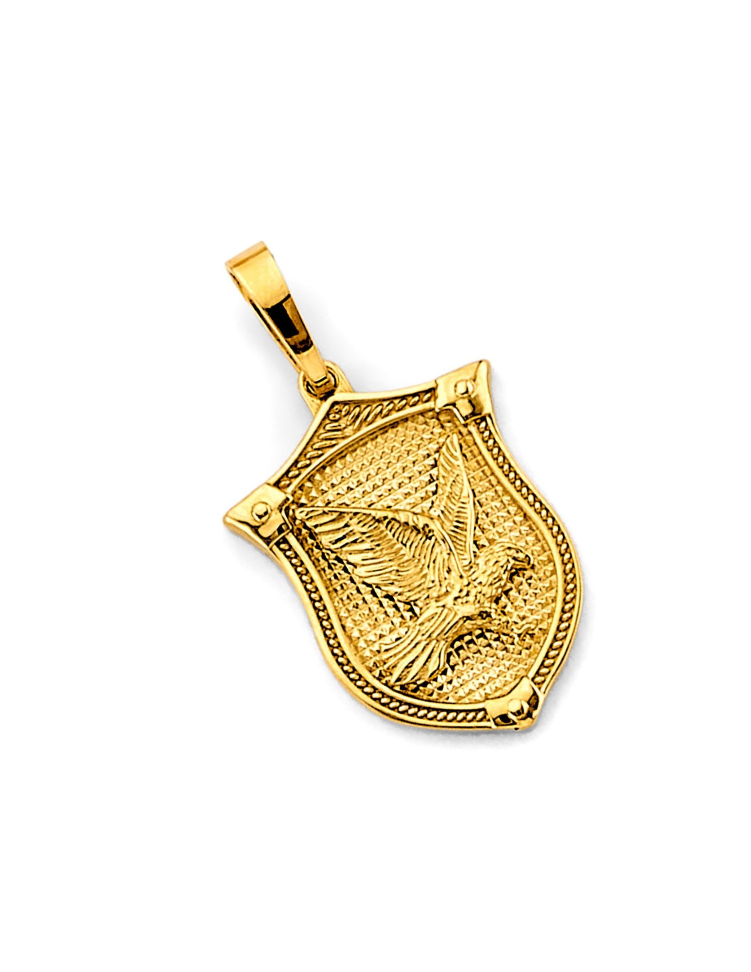 14KY SHIELD WITH EAGLE PENDANT - 4