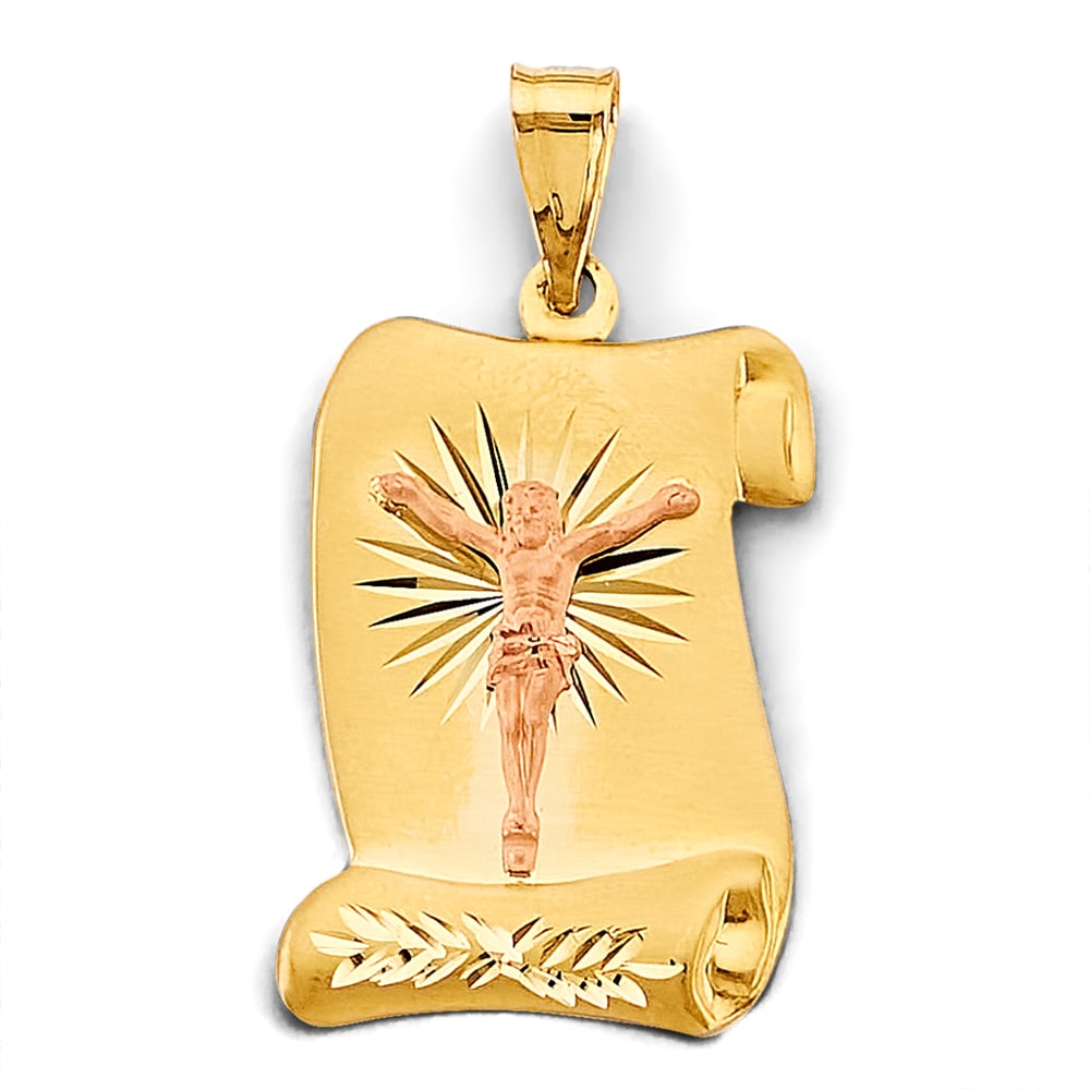14K 2T STAMP JESUS CHRIST PENDANT (1 of 4)