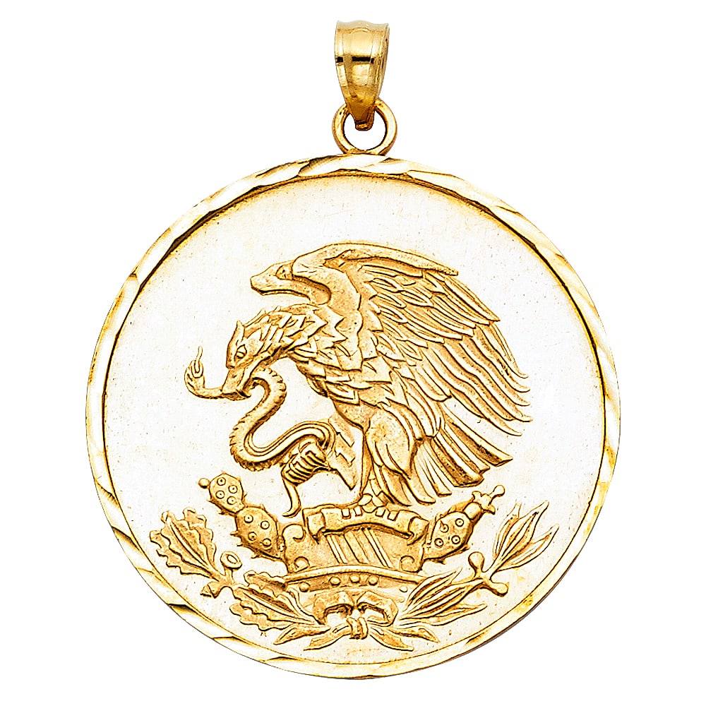 14KY EAGLE PENDANT: 14KY Eagle Pendant Type: Pendant Material Type: 14k Gold Material Color: Yellow Avg. Weight: 3.5 Gr Size: Height : 30 mm,Width : 30 mm Accessories: None Notice: When purchasing pre-owned g
