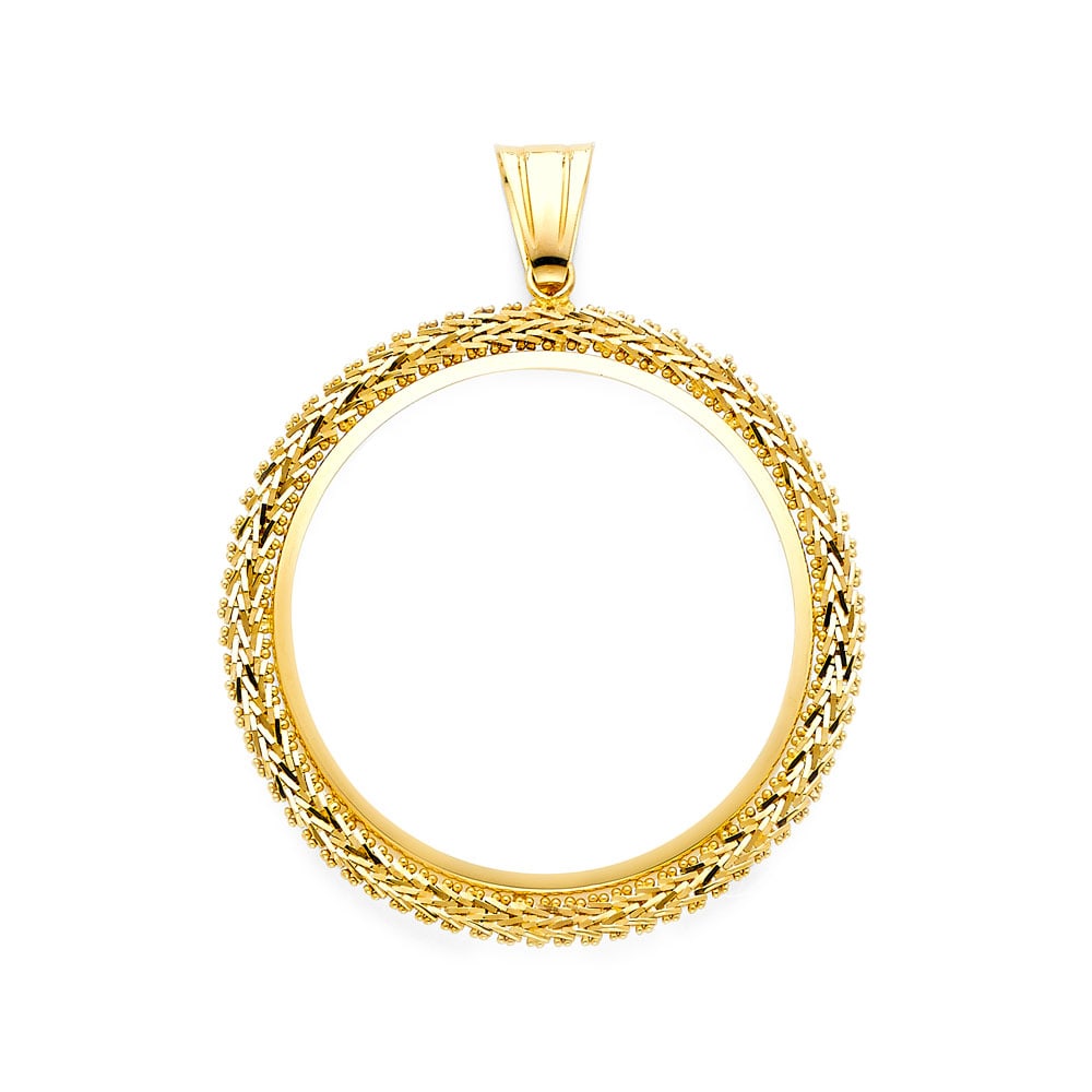 14KY BOLA FRAME: 14KY Bola Frame Type: Pendant Material Type: 14k Gold Material Color: Yellow Avg. Weight: 7.92 Gr Size: Height : 55 mm,Width : 45 mm Accessories: None Notice: When purchasing pre-owned goo