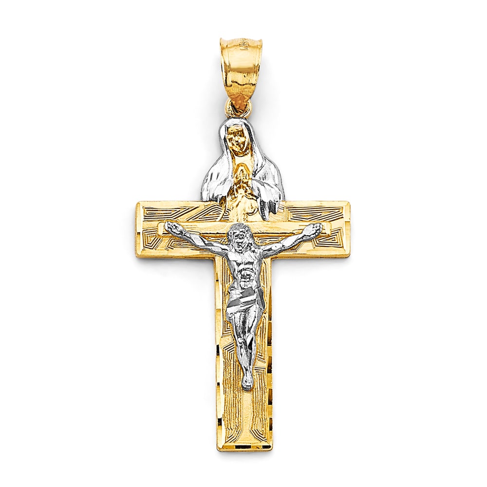 14K 2T CRUCUFIX CROSS PENDANT (1 of 4)
