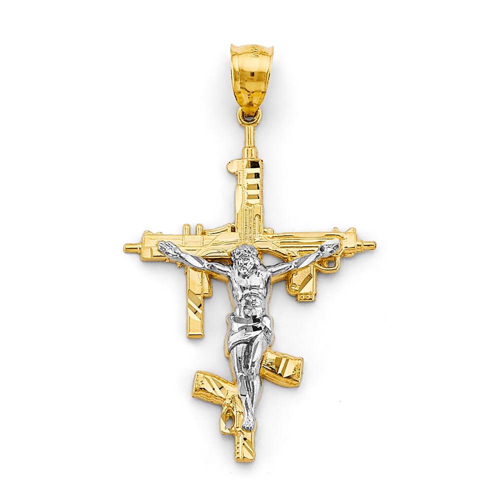 14K 2T CRUCUFIX CROSS PENDANT (1 of 4)