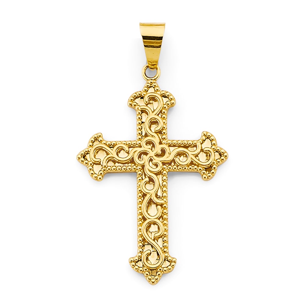 14KY FANCY CROSS PENDANT (1 of 4)