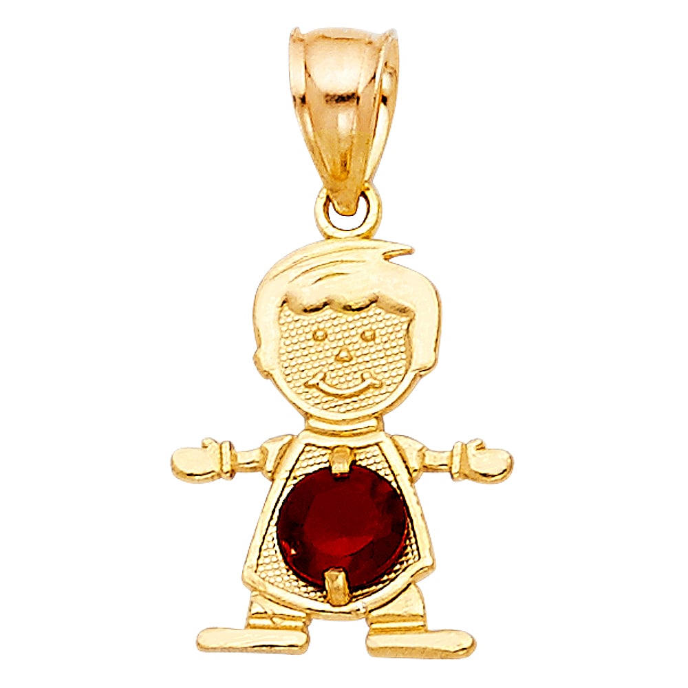 14KY BOY BIRTH STONE: 14KY Boy Birth Stone Type: Pendant Material Type: 14k Gold Material Color: Yellow Avg. Weight: 0.8 Gr. Size: Height : 17 mm,Width : 12 mm Accessories: None Notice: When purchasing pre-owne