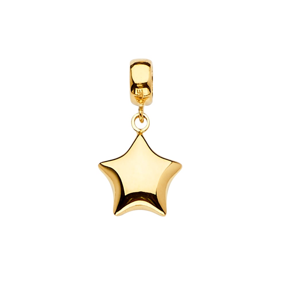 14KY STAR CHARM FOR MIX&MATCH BRACELET: 14KY Star Charm for Mix&Match Bracelet Type: Pendant Material Type: 14k Gold Material Color: Yellow Avg. Weight: 1.09 Gr. Size: Height : 20 mm,Width : 10 mm Accessories: None Notice: When