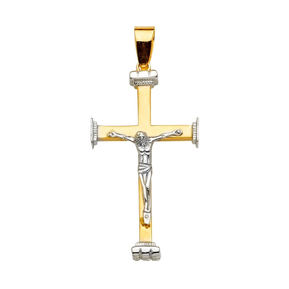 14K 2T CRUCUFIX CROSS PENDANT (1 of 4)