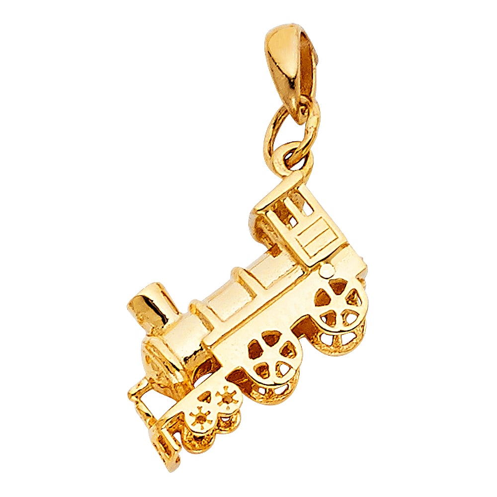 14KY TRAIN PENDANT: 14KY Train Pendant Type: Pendant Material Type: 14k Gold Material Color: Yellow Avg. Weight: 2.03 Gr. Size: Height : 10 mm, Width : 18 mm Accessories: None Notice: When purchasing pre-owne